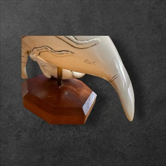 G.H. Cook Company Manatee Mom W/ Baby Fine Art Sculpture Cultured Ivory Figurine - Picture 7 of 8